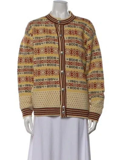 Pre-owned Bode Wool Striped Sweater In Yellow