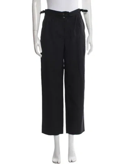 Pre-owned Bode Wool Wide Leg Pants In Black
