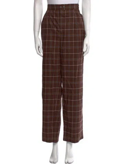 Pre-owned Bode Wool Wide Leg Pants W/ Tags In Brown