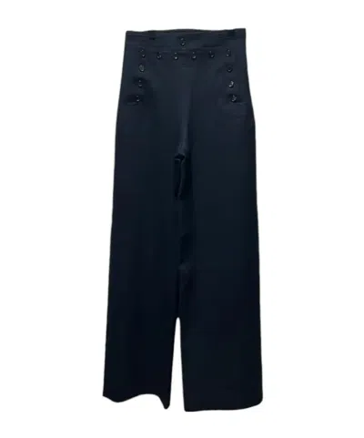 Bode Wool Wide-leg Casual Pants In Black