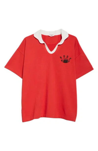 Bode Worchester Logo Graphic Polo In Red