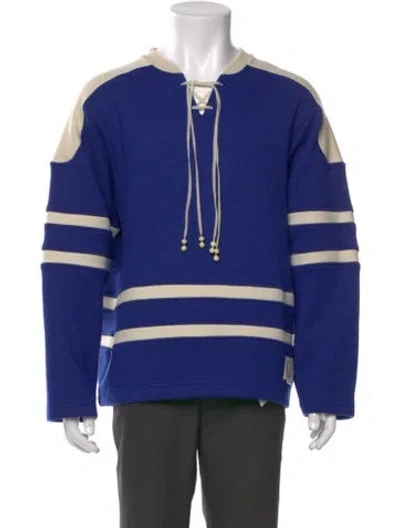 Pre-owned Bode X Nike 2024 Striped Pullover In Blue
