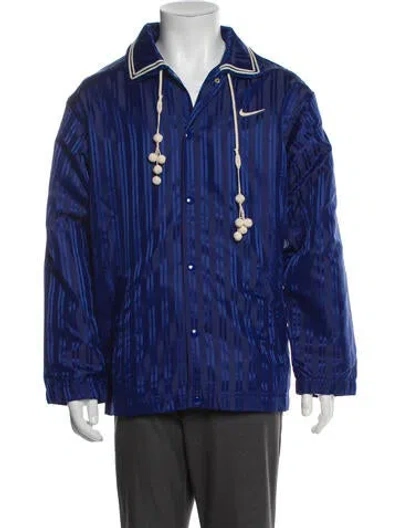 Pre-owned Bode X Nike Scrimmage Striped Parka W/ Tags In Blue