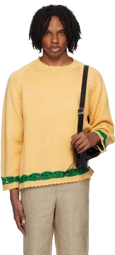 Bode Yellow Daisy Garland Sweater In Yellw
