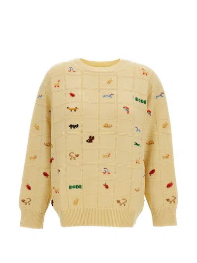 Bode Zoologist Embroidered Sweater In Brown