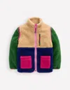 Boden 2-in-1-teddyfell-jacke-blockfarben, Bunt In Brown
