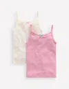 Boden 2 Pack Pointelle Tank Tops Multi Girls  In Pink