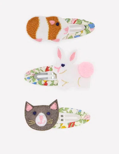 Boden Kids' 3 Pack Hair Clips Pets  In Multi