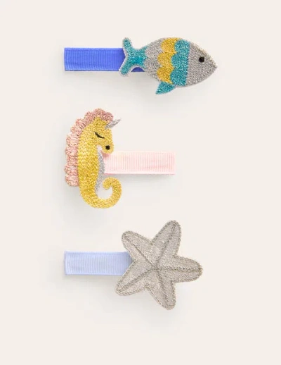 Boden Kids' 3 Pack Hair Clips Sea Animals Girls  In Multi