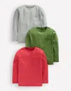 Boden Langarmshirt Im 3er-pack-grau-rot Bunt Set In Gray