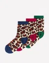 Boden 3 Pack Novelty Socks Leopard  In Multi