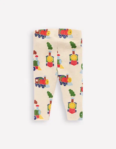 Boden Babies' 3 Pack Rib Leggings Oatmeal Marl Trains  In Multi
