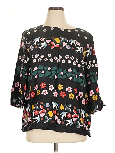 Pre-owned Boden 3/4 Sleeve Blouse In Black