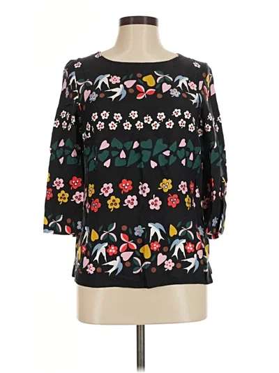 Pre-owned Boden 3/4 Sleeve Blouse In Black
