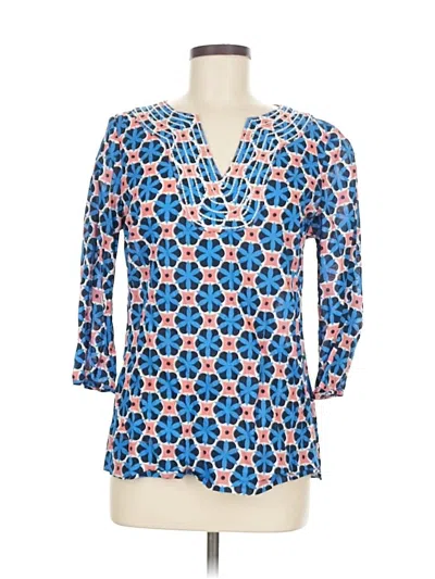 Pre-owned Boden 3/4 Sleeve Blouse In Blue
