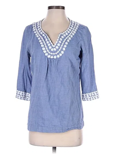 Pre-owned Boden 3/4 Sleeve Blouse In Blue