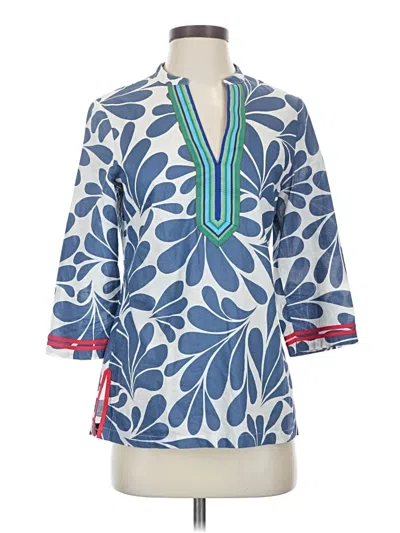 Pre-owned Boden 3/4 Sleeve Blouse In Blue