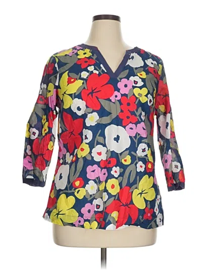 Pre-owned Boden 3/4 Sleeve Blouse In Blue