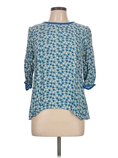 Pre-owned Boden 3/4 Sleeve Blouse In Blue