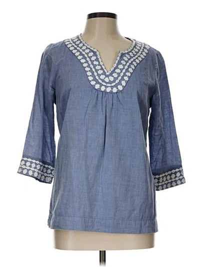 Pre-owned Boden 3/4 Sleeve Blouse In Blue