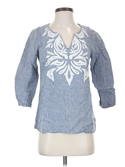 Pre-owned Boden 3/4 Sleeve Blouse In Blue