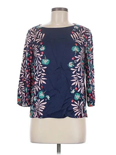 Pre-owned Boden 3/4 Sleeve Blouse In Blue