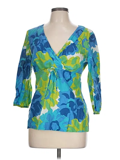Pre-owned Boden 3/4 Sleeve Blouse In Blue