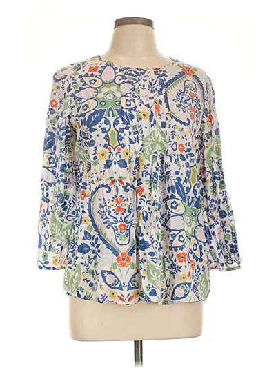 Pre-owned Boden 3/4 Sleeve Blouse In Blue