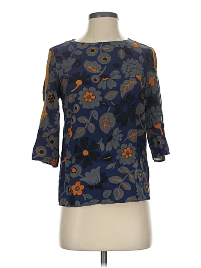Pre-owned Boden 3/4 Sleeve Blouse In Blue