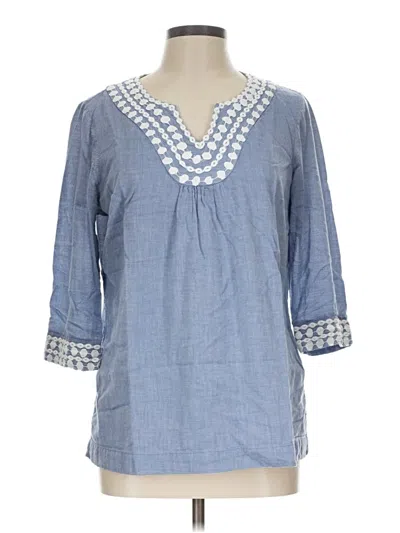 Pre-owned Boden 3/4 Sleeve Blouse In Blue