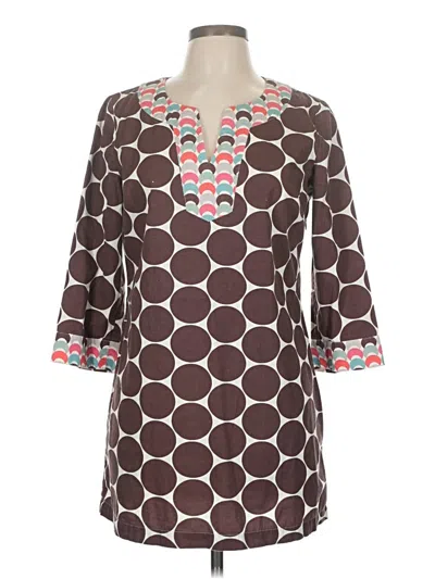 Pre-owned Boden 3/4 Sleeve Blouse In Brown