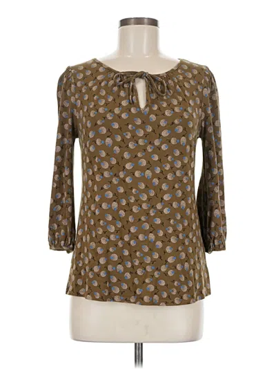 Pre-owned Boden 3/4 Sleeve Blouse In Brown