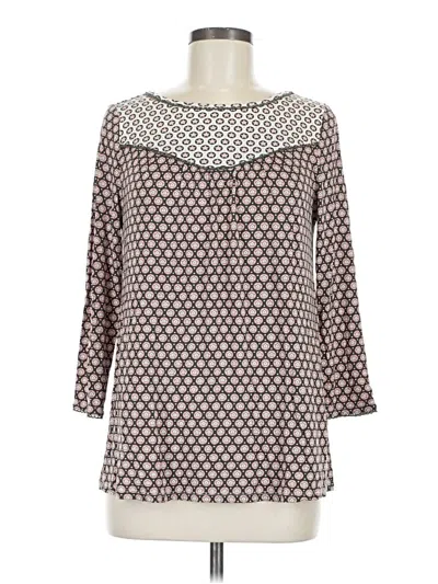 Pre-owned Boden 3/4 Sleeve Blouse In Brown