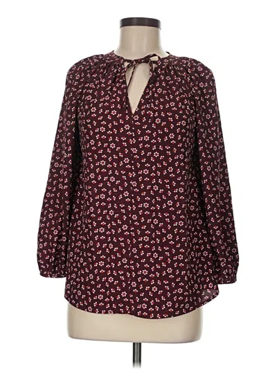 Pre-owned Boden 3/4 Sleeve Blouse In Burgundy