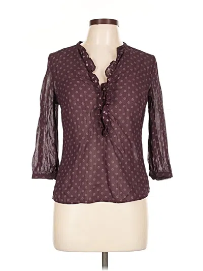 Pre-owned Boden 3/4 Sleeve Blouse In Burgundy