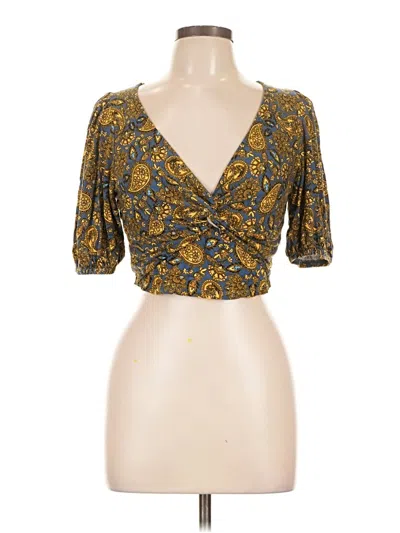 Pre-owned Boden 3/4 Sleeve Blouse In Gold