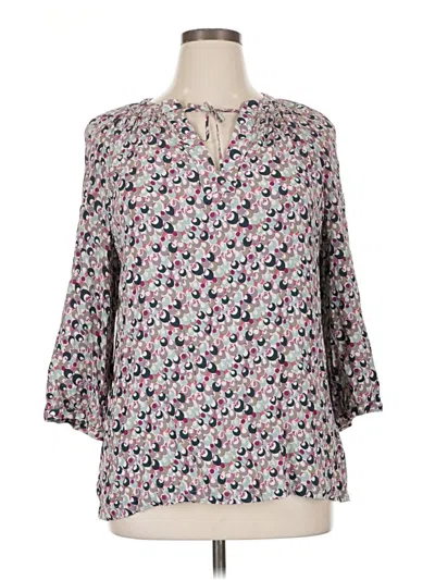 Pre-owned Boden 3/4 Sleeve Blouse In Gray