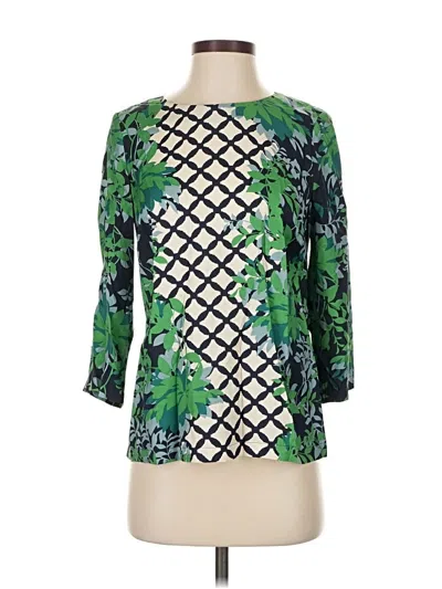 Pre-owned Boden 3/4 Sleeve Blouse In Green