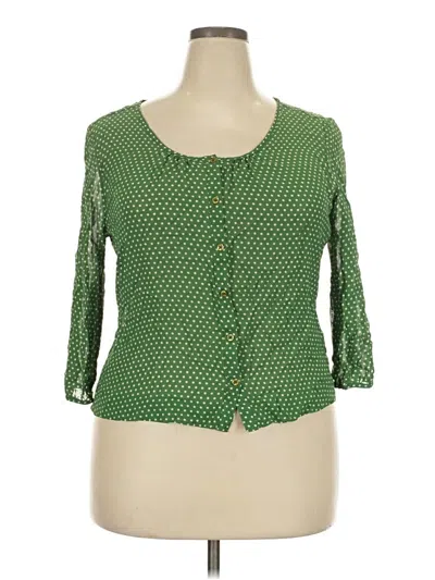Pre-owned Boden 3/4 Sleeve Blouse In Green