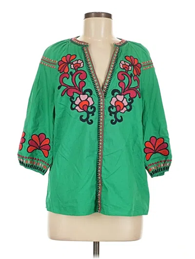 Pre-owned Boden 3/4 Sleeve Blouse In Green