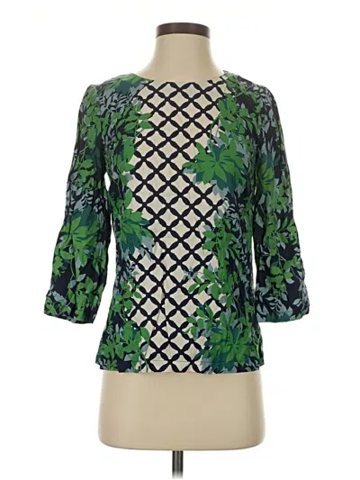 Pre-owned Boden 3/4 Sleeve Blouse In Green