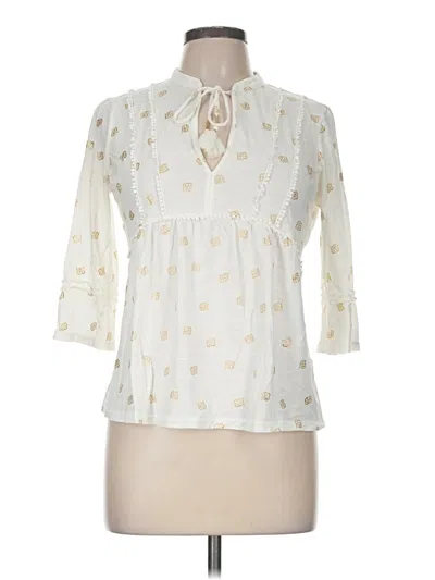 Pre-owned Boden 3/4 Sleeve Blouse In Ivory