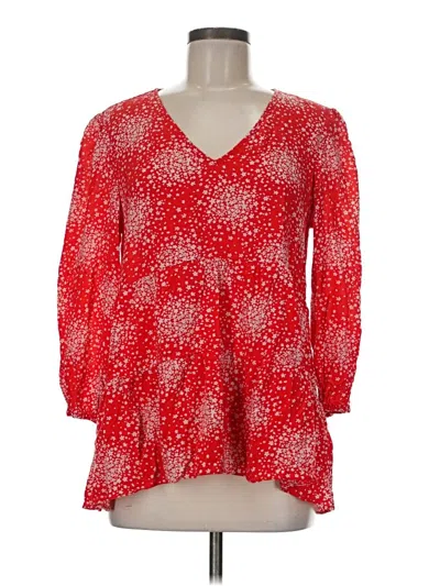 Pre-owned Boden 3/4 Sleeve Blouse In Red