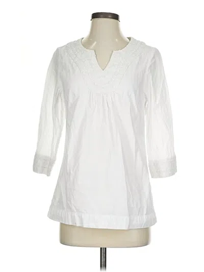 Pre-owned Boden 3/4 Sleeve Blouse In White