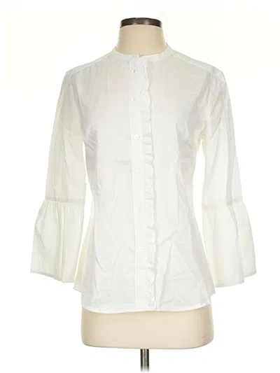 Pre-owned Boden 3/4 Sleeve Blouse In White