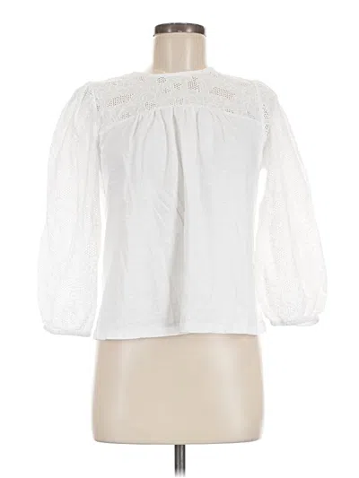 Pre-owned Boden 3/4 Sleeve Blouse In White