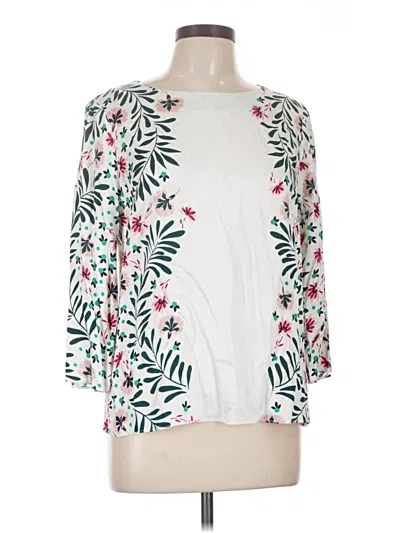 Pre-owned Boden 3/4 Sleeve Blouse In White