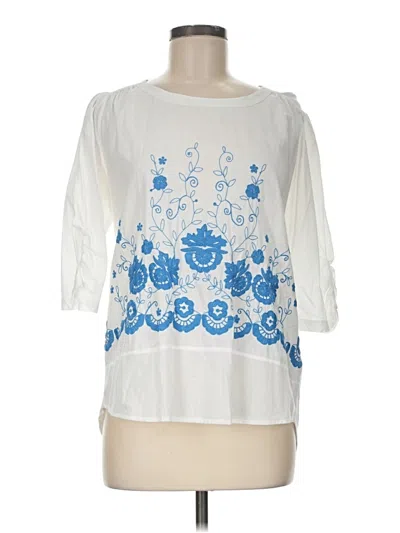 Pre-owned Boden 3/4 Sleeve Blouse In White