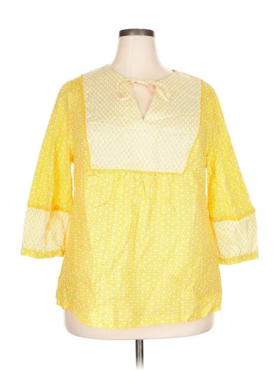 Pre-owned Boden 3/4 Sleeve Blouse In Yellow