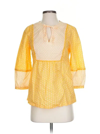 Pre-owned Boden 3/4 Sleeve Blouse In Yellow